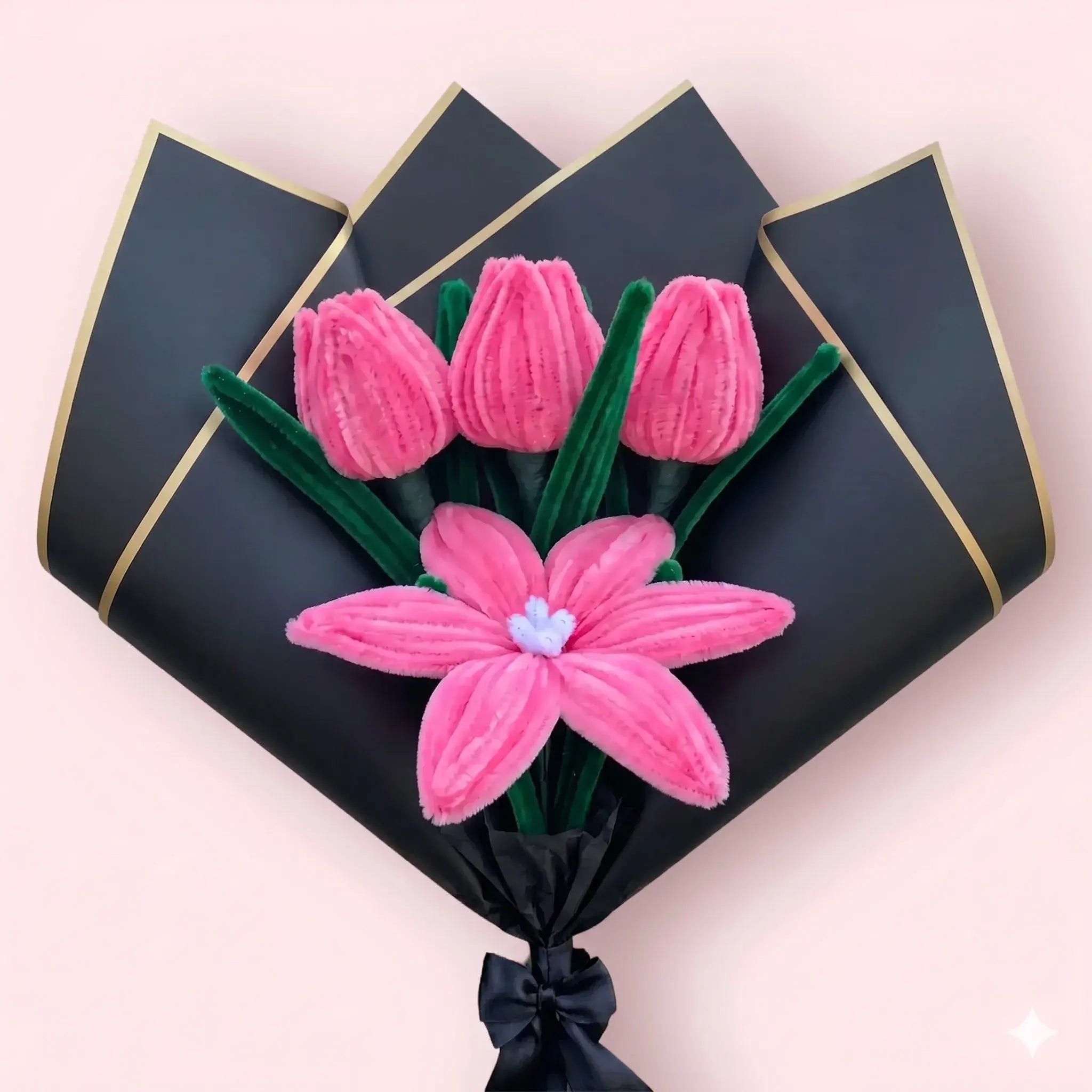 Ramo de 1 Lirio y 3 Tulipanes