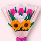 Ramo de 2 Girasoles y 6 Tulipanes