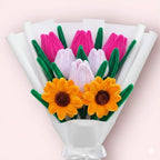 Ramo de 2 Girasoles y 6 Tulipanes