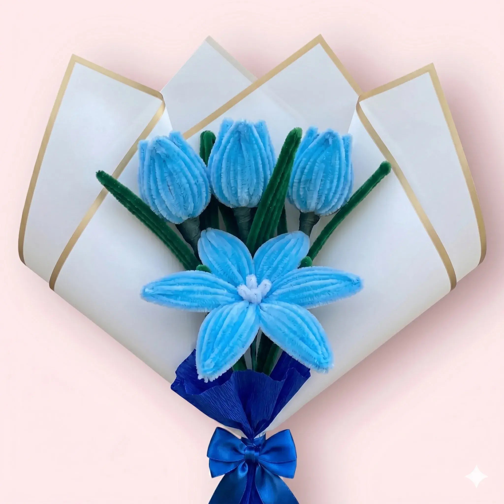 Ramo de 1 Lirio y 3 Tulipanes
