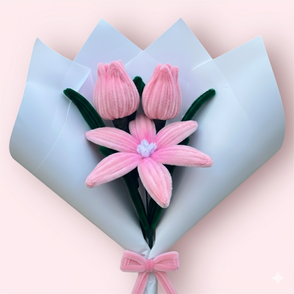 Ramo de 1 Lirio y 2 Tulipanes