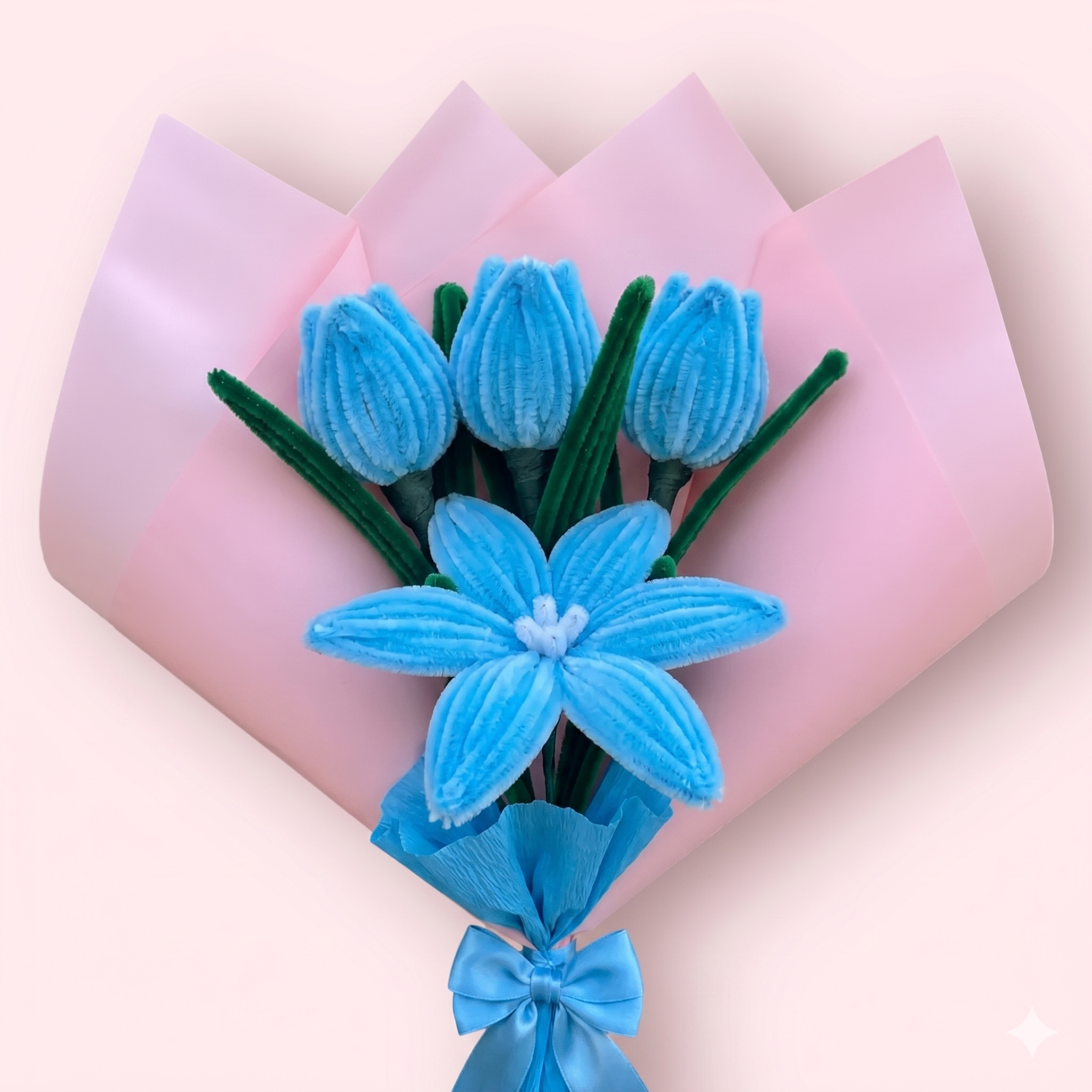 Ramo de 1 Lirio y 3 Tulipanes