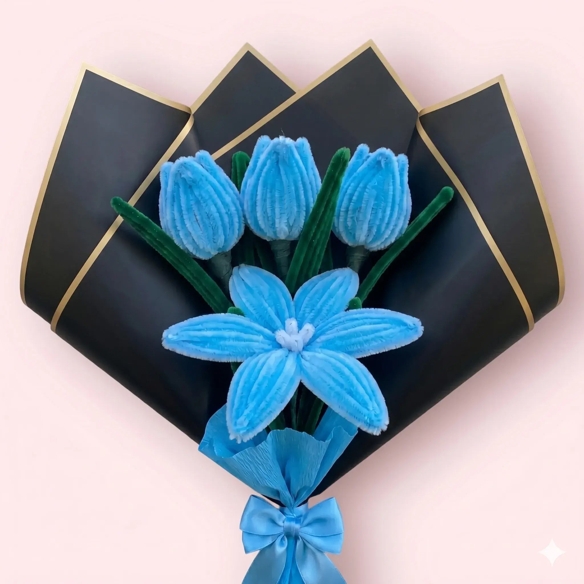 Ramo de 1 Lirio y 3 Tulipanes