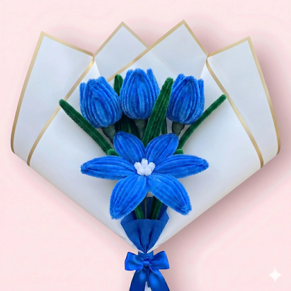 Ramo de 1 Lirio y 3 Tulipanes