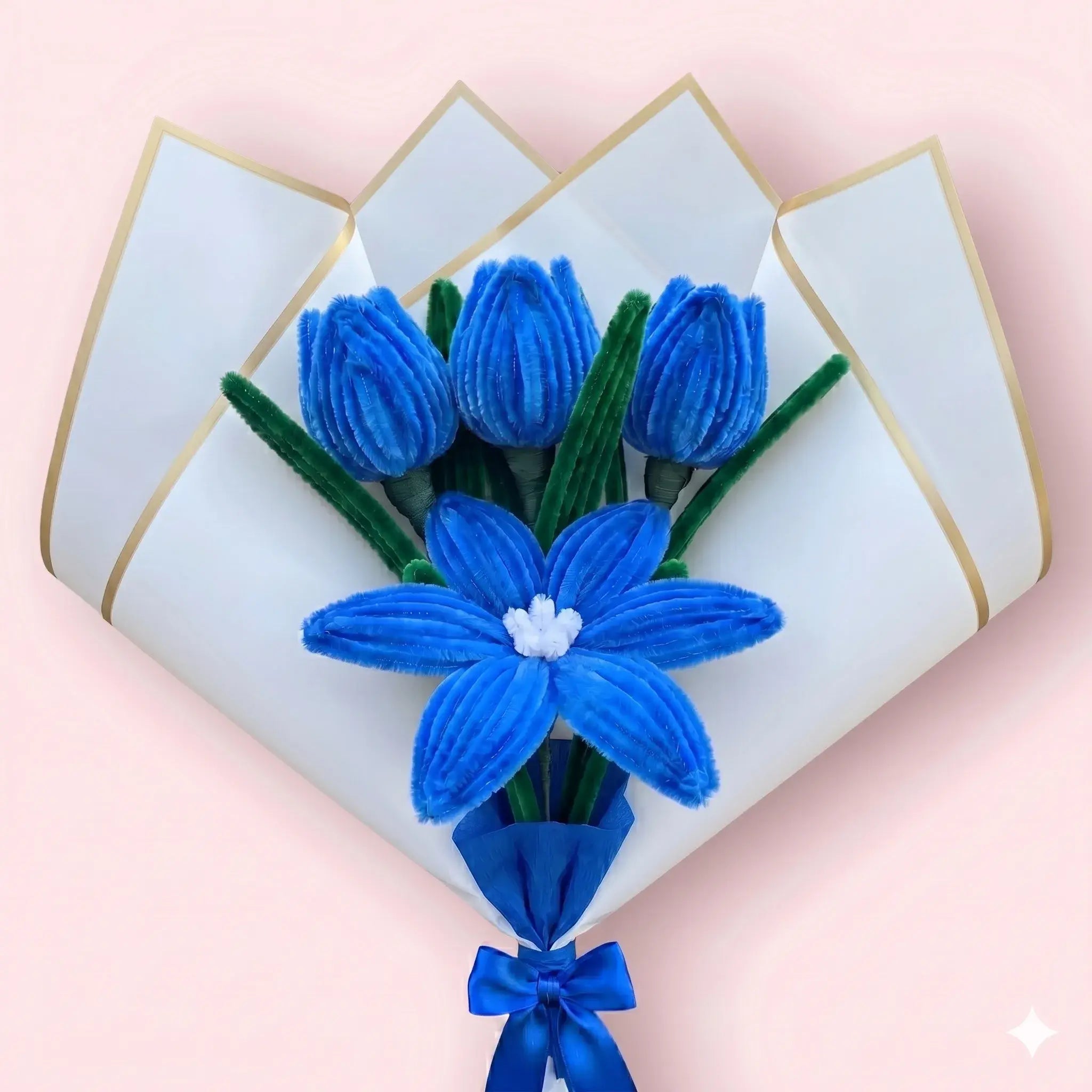 Ramo de 1 Lirio y 3 Tulipanes