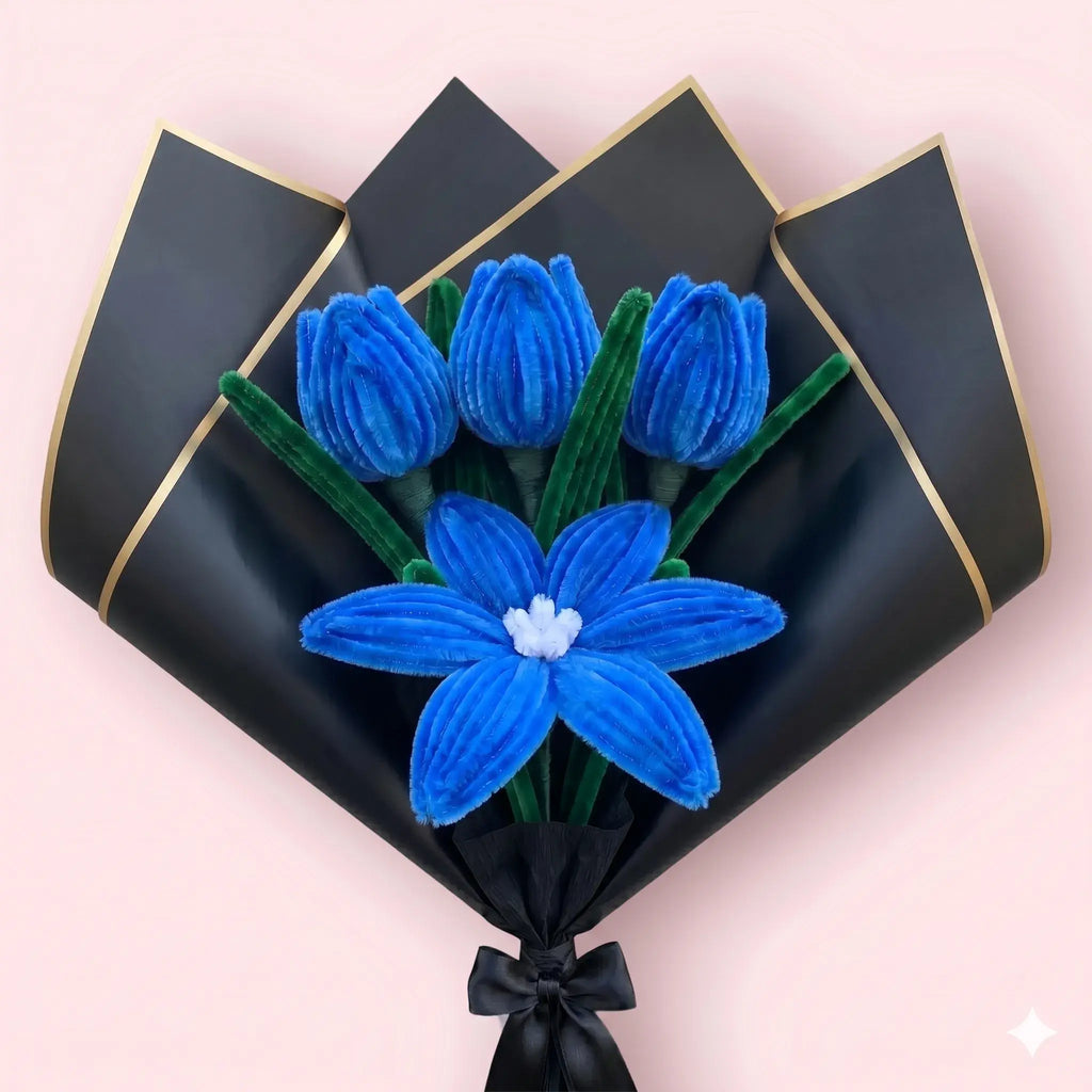 Ramo de 1 Lirio y 3 Tulipanes
