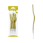 Velas decorativas onduladas metalizadas 11,5cm (12 unidades)