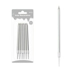 Velas decorativas rectas lisas metalizadas 10,5cm (6 unidades)