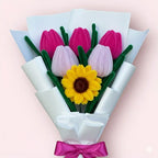 Ramo de 1 Girasol y 5 Tulipanes