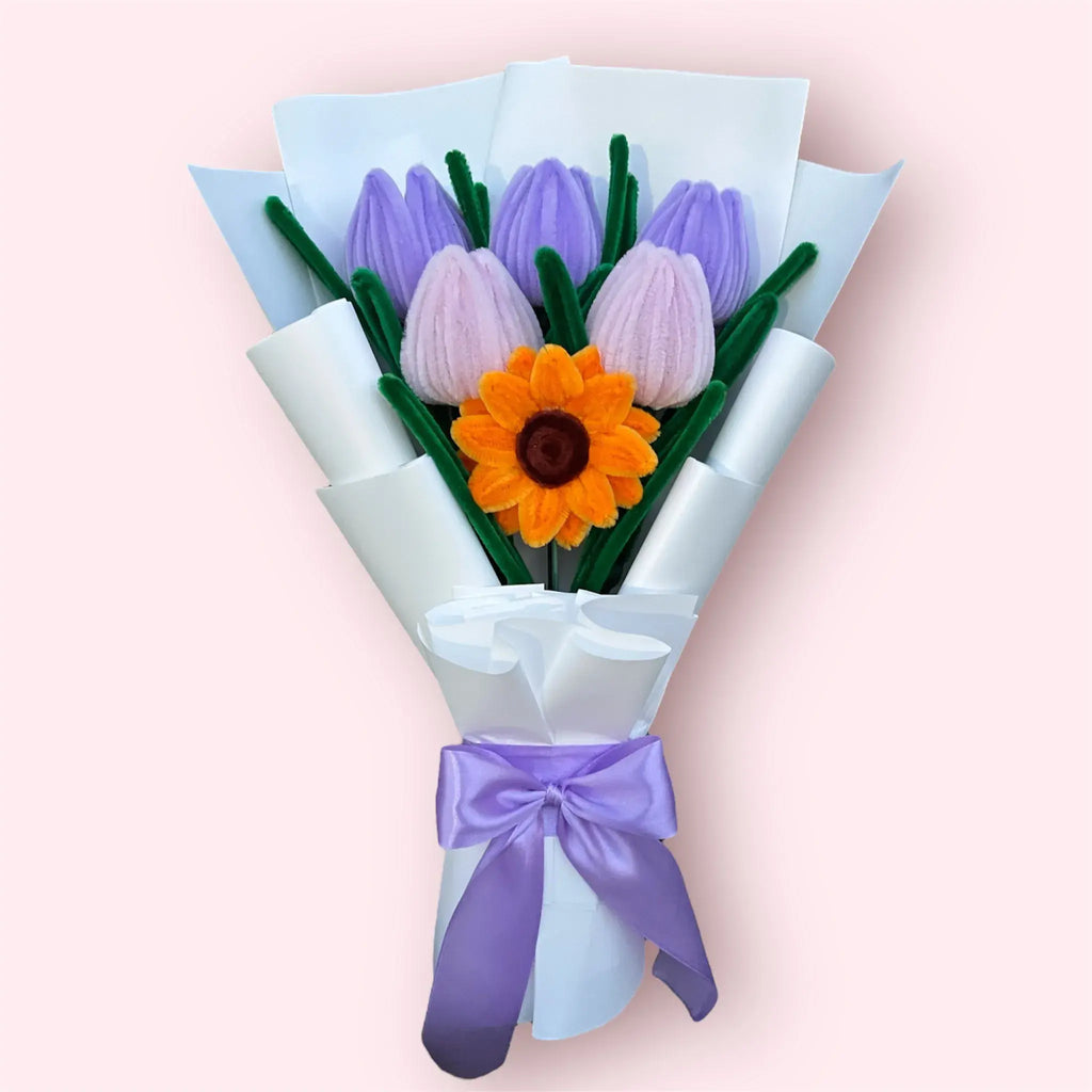 Ramo de 1 Girasol y 5 Tulipanes