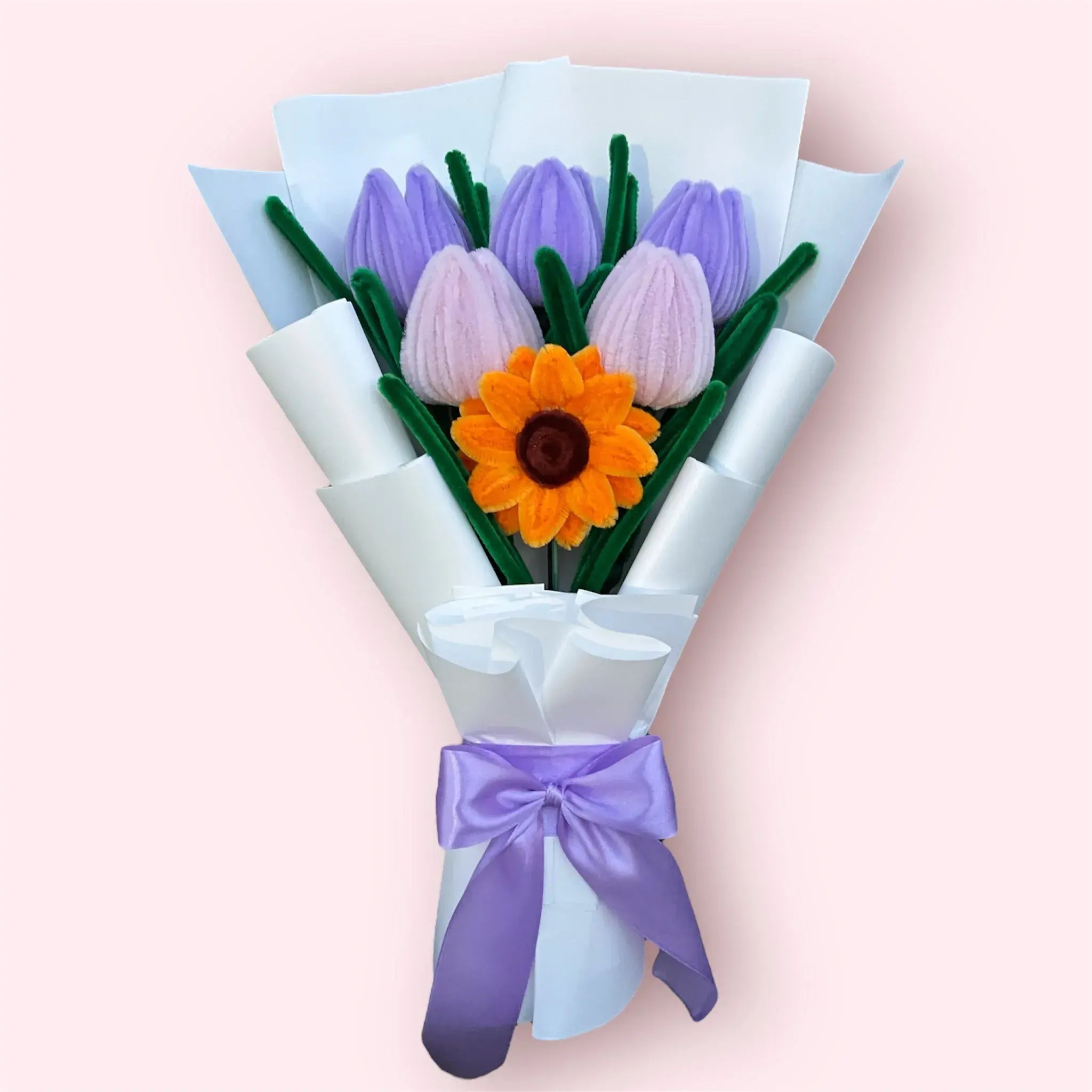 Ramo de 1 Girasol y 5 Tulipanes