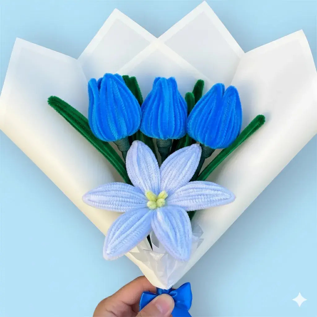 Ramo de 1 Lirio y 3 Tulipanes