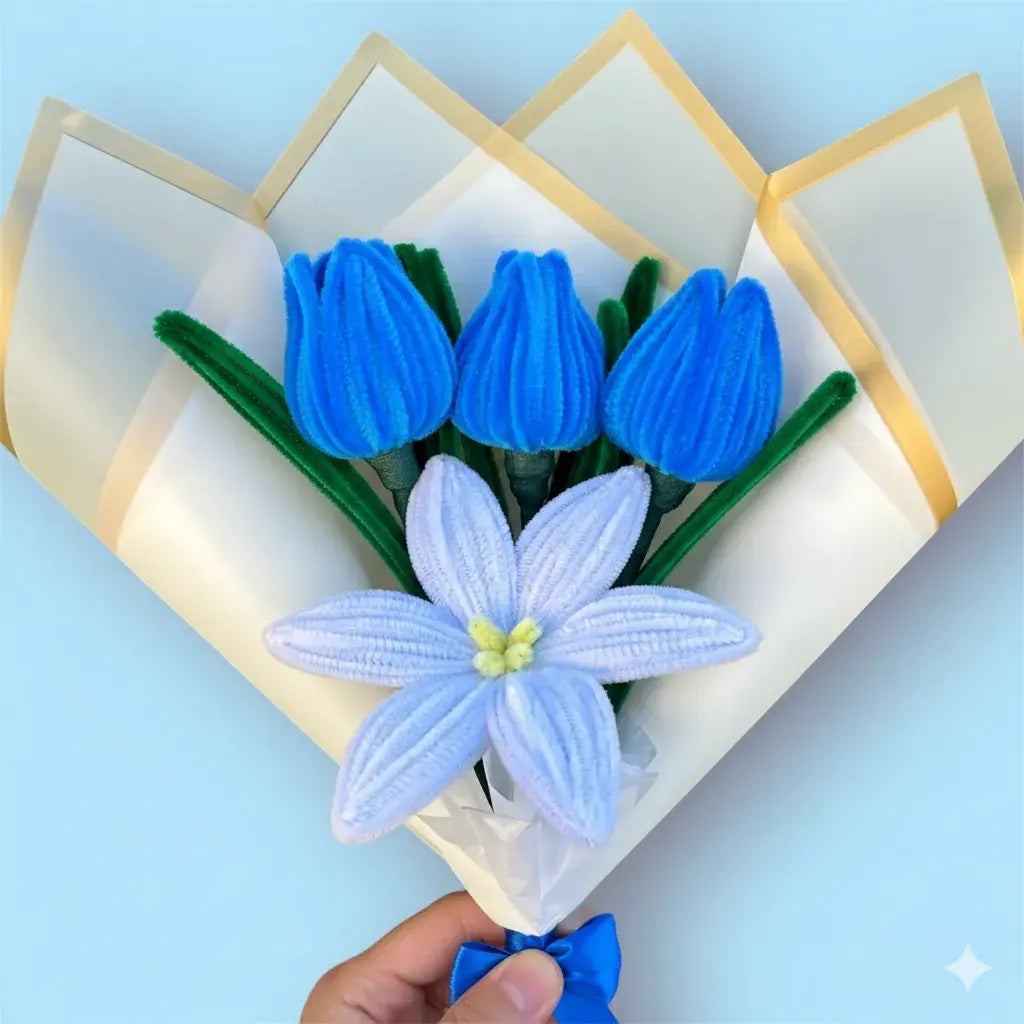 Ramo de 1 Lirio y 3 Tulipanes