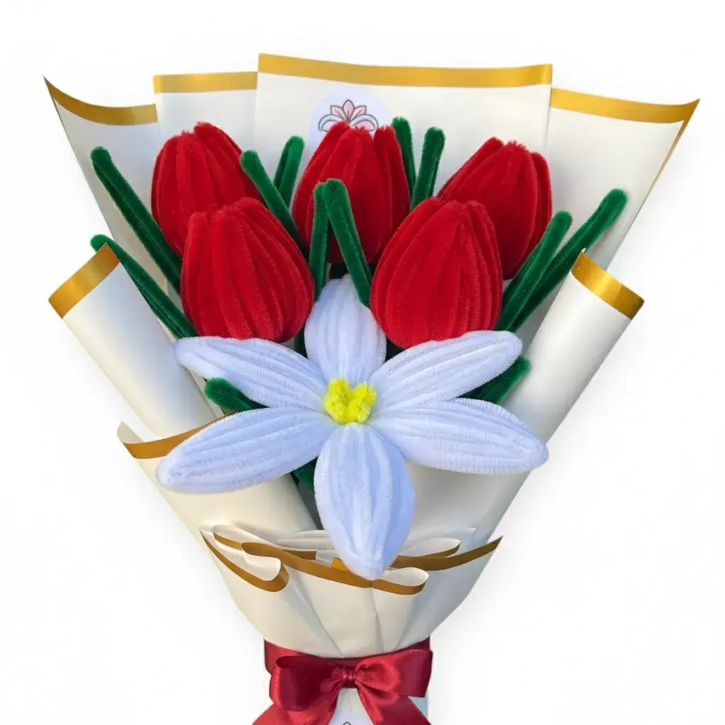 Ramo de 1 Lirio y 5 Tulipanes