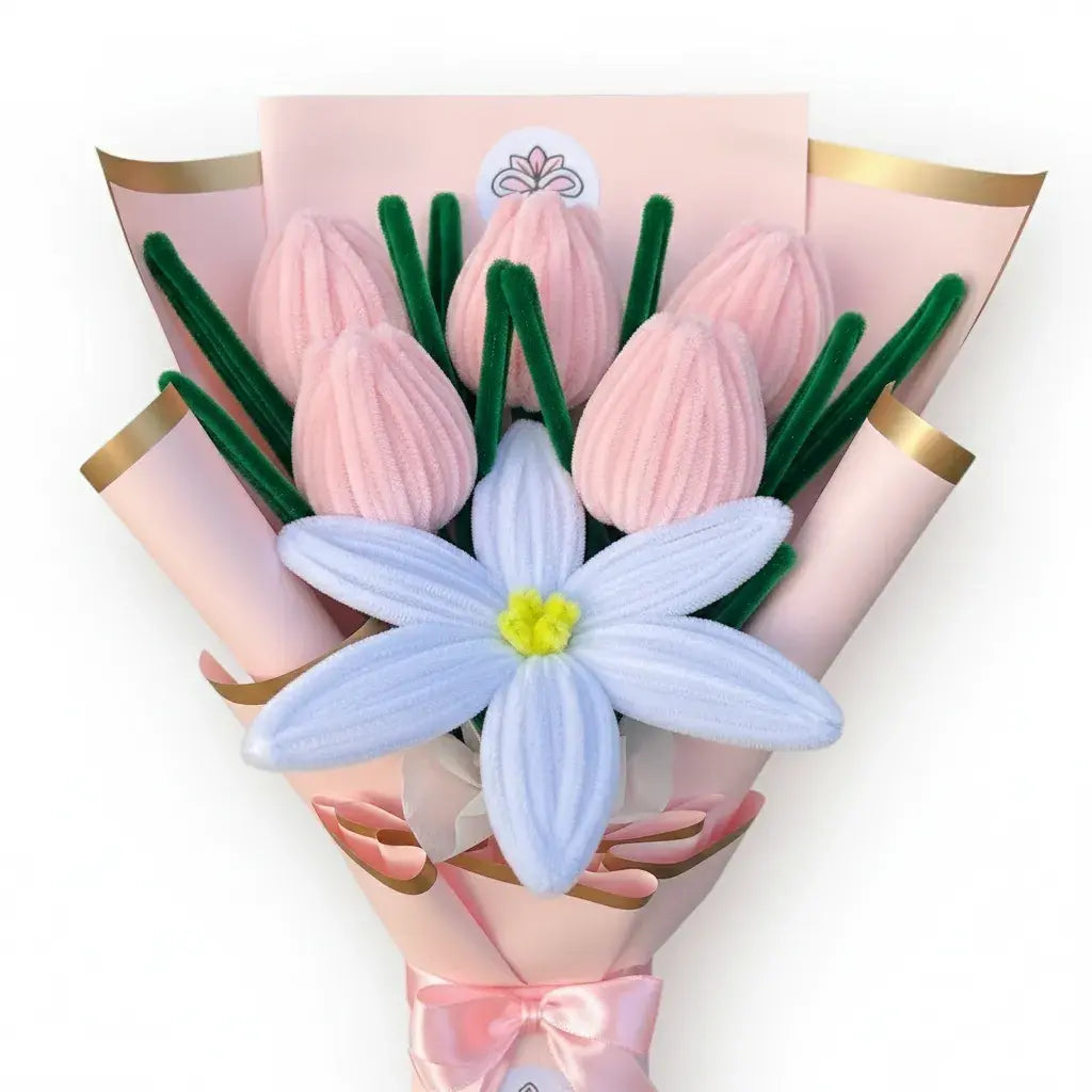 Ramo de 1 Lirio y 5 Tulipanes