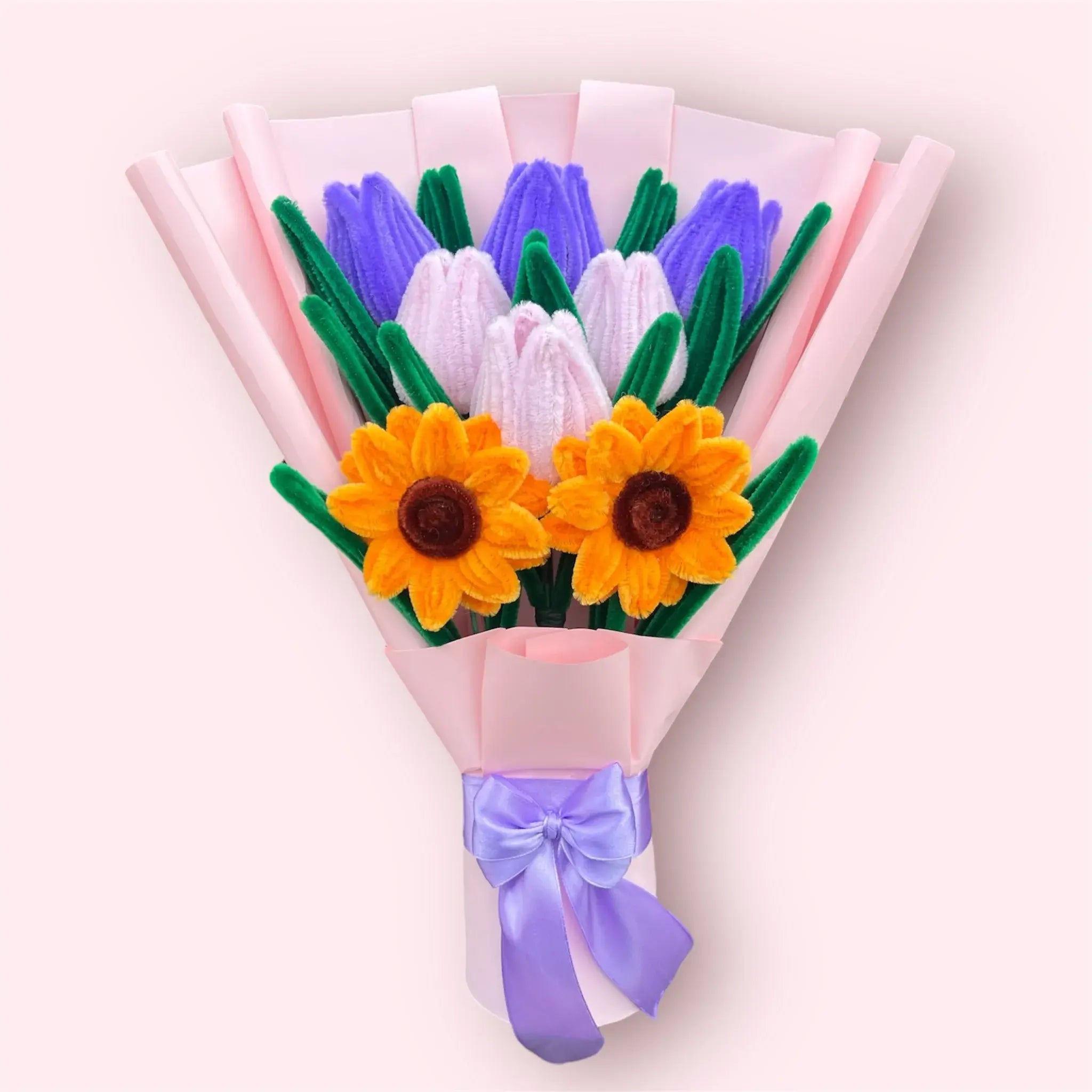 Ramo de 2 Girasoles y 6 Tulipanes