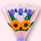 Ramo de 2 Girasoles y 6 Tulipanes