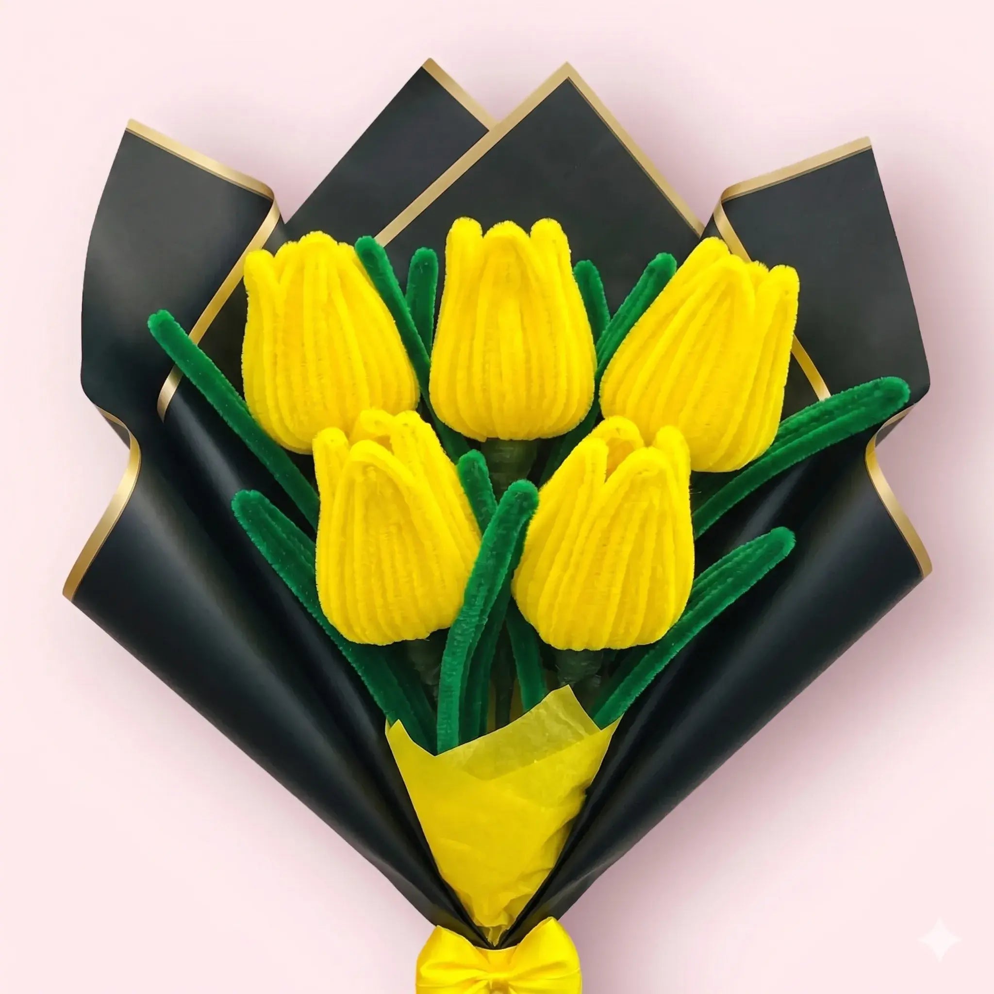 Ramo_5_tulipanes_amarillo negro
