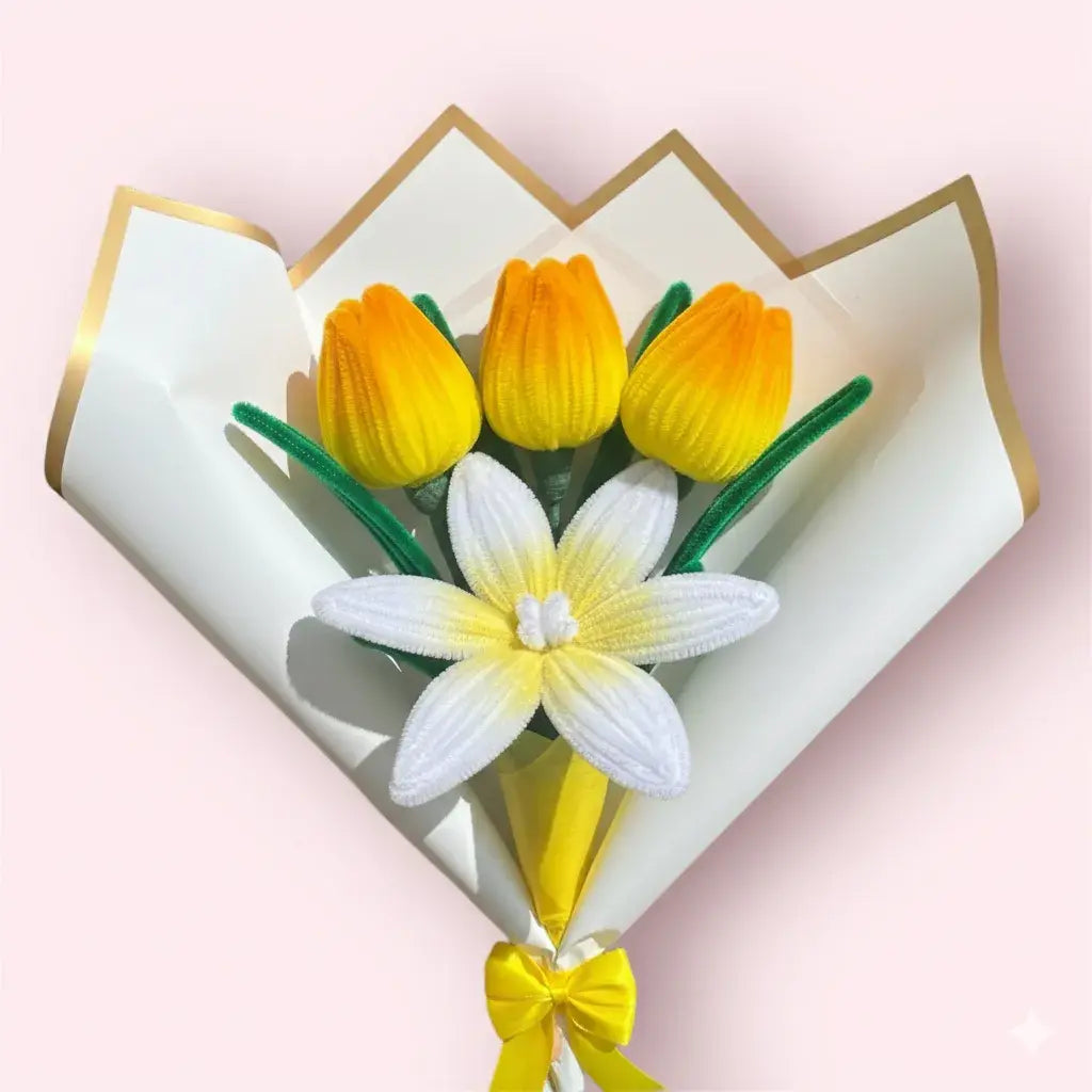 Ramo de 1 Lirio y 3 Tulipanes