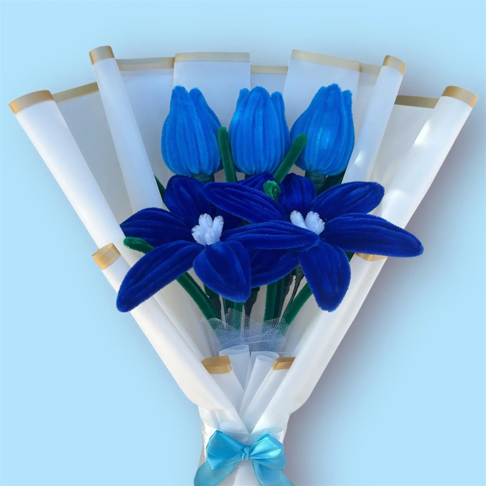 Ramo de 2 Lirios y 3 Tulipanes