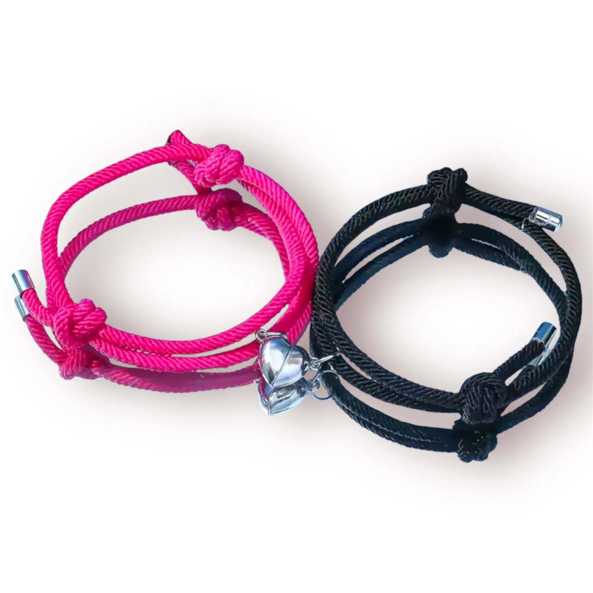 Set pulseras con corazón magnético