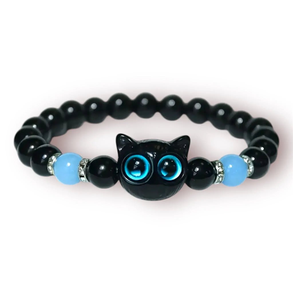 Set pulseras gatos neón