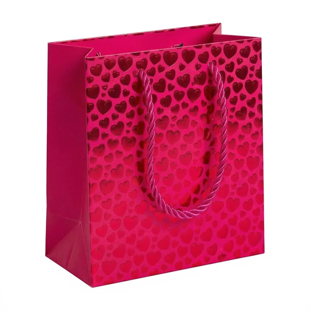Bolsa de regalo con estampado de corazón - S (14x15x6cm)
