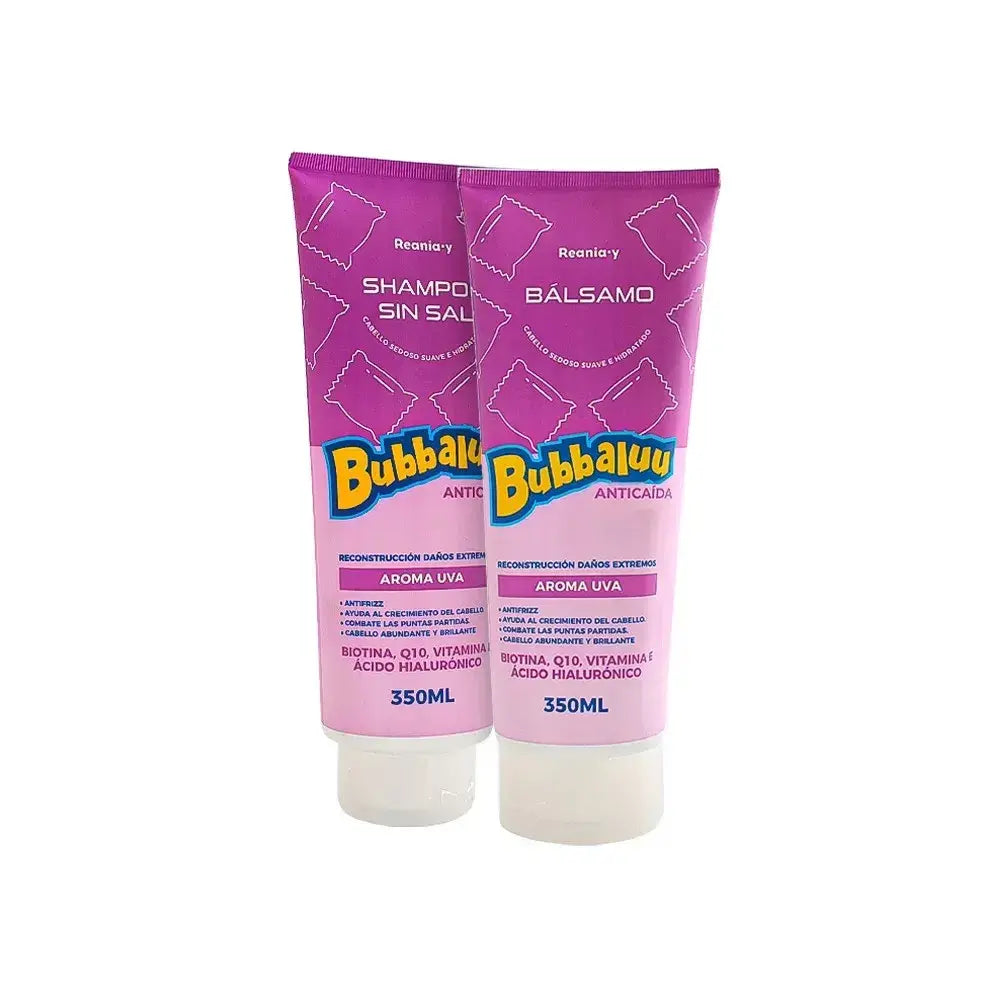 Set Capilar Shampoo y Bálsamo Acondicionador Bubbaluu - Uva